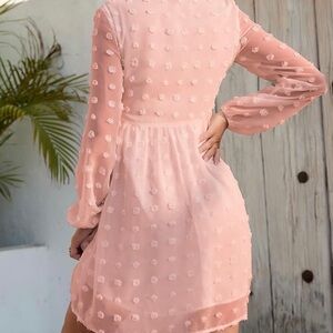 Women’s Swiss Dot Casual Dress Cocktail V Mini Dress, Brand New Medium-Large